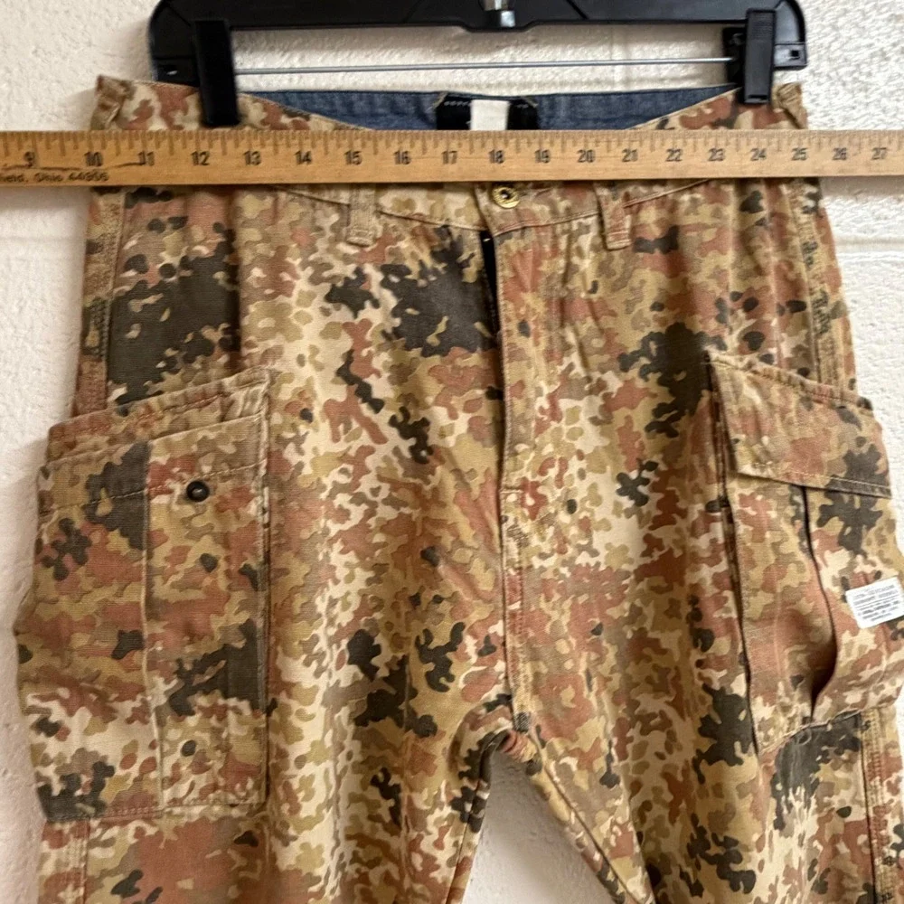 10.Deep Mens Flecktarn Camo Cargo Pants 32 Streetwear Tactical Cotton Canvas